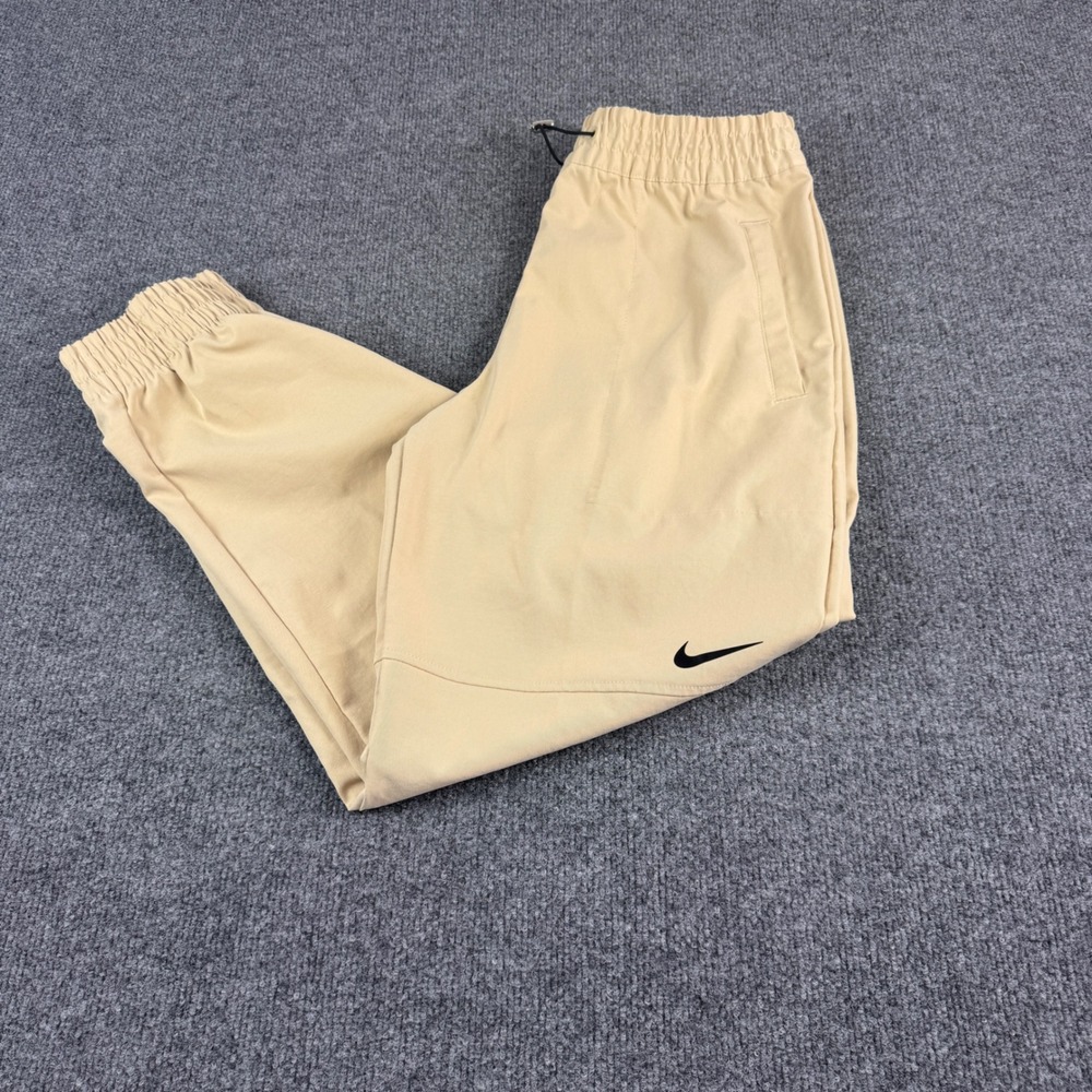 Nike Sportswear Joggers Men Medium Tan Excellent Elastic Waist Swoosh Pants